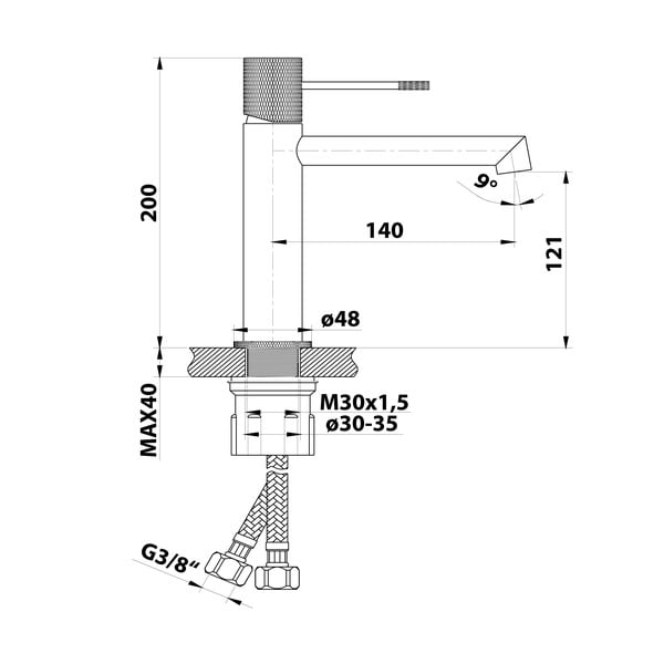 Stojančeková umývadlová batéria v lesklej striebornej farbe Solaris – Sapho-image-4
