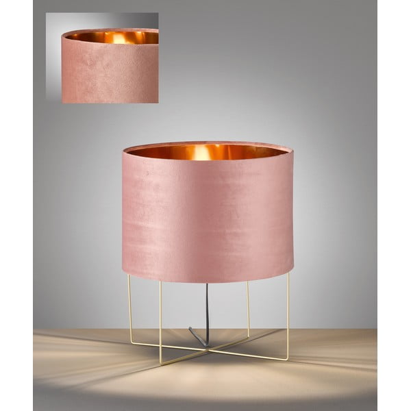 Ružová stolová lampa s textilným tienidlom (výška  43 cm) Aura – Fischer & Honsel-image-2