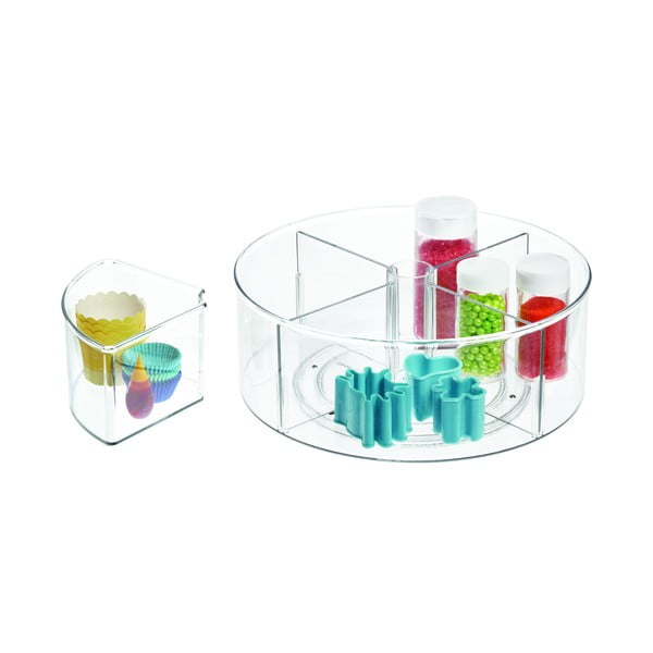 Okrúhly transparentný úložný box iDesign The Home Edit, Ø 29 cm-image-3