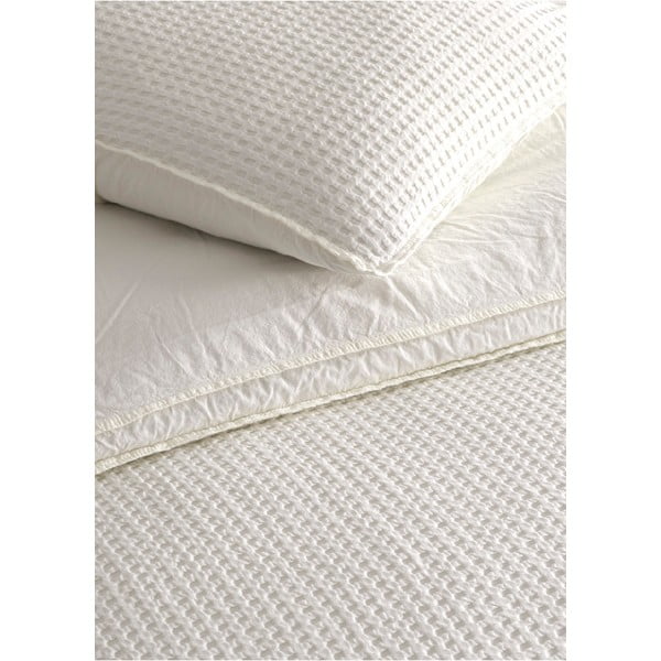 Biele obliečky na jednolôžko z bavlny Renforcé 140x200 cm Waffle Striped – Mila Home Luxury-image-2