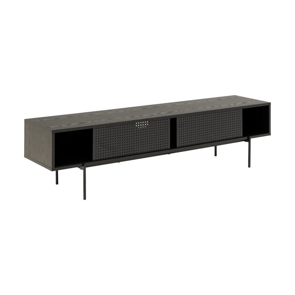 Čierny TV stolík v dekore jaseňa 180x44,5 cm Angus – Actona-image-3