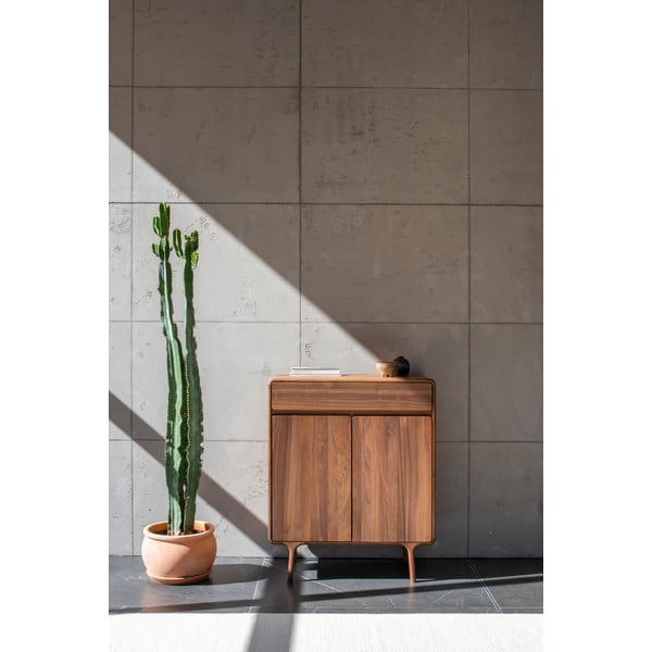 Hnedá komoda z orechového dreva 90x110x45 cm Fawn – Gazzda-image-2