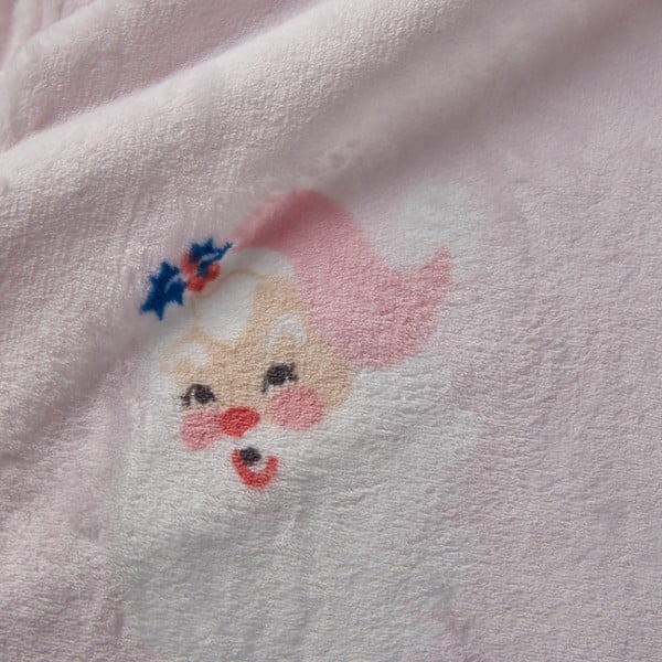 Svetloružová deka s vianočným motívom z mikroplyšu 130x170 cm Vintage Christmas Santa – Catherine Lansfield-image-2