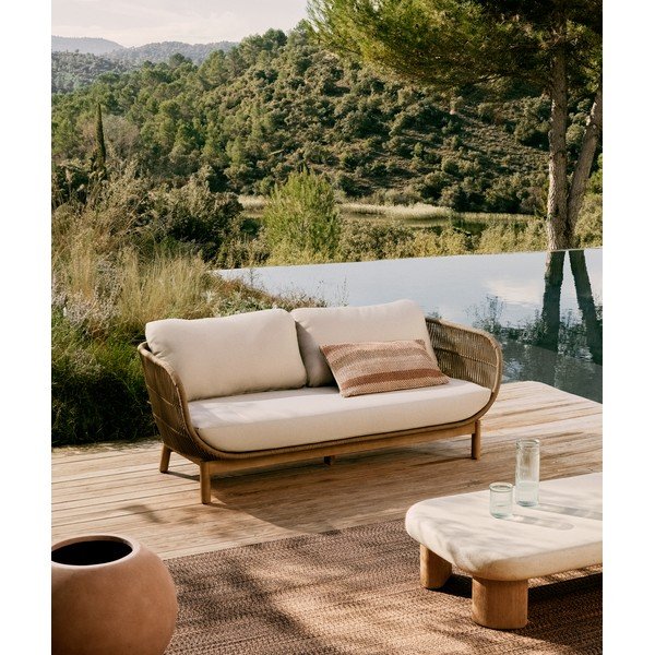 Béžová čalúnená záhradná pohovka Catalina – Kave Home-image-1