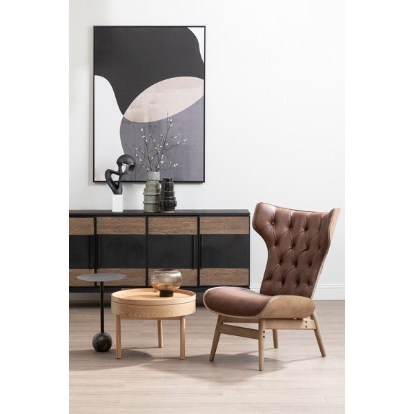 Okrúhly odkladací stolík v dekore borovice ø 60 cm Viborg – Premier Housewares-image-3