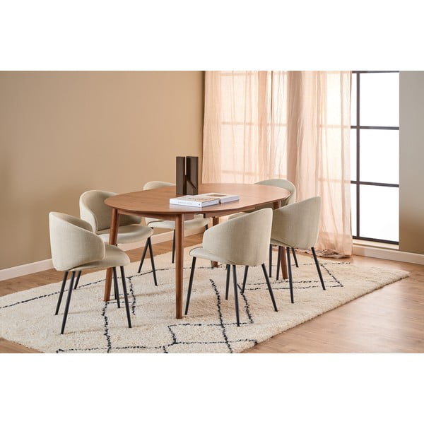 Okrúhly rozkladací jedálenský stôl s prídavnou doskou v dekore orecha ø 115 cm Montreux – Actona-image-2