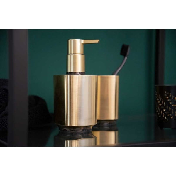 Plastová súprava doplnkov do kúpeľne v zlatej farbe Auron – Wenko-image-1