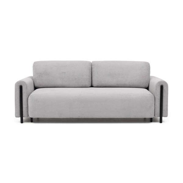 Svetlosivá menčestrová rozkladacia/s úložným priestorom pohovka 244 cm Arcadova – ELTAP