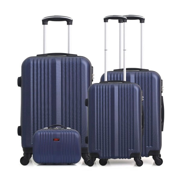 Sada 4 modrých cestovných kufrov na kolieskach Hero Lipari-C
