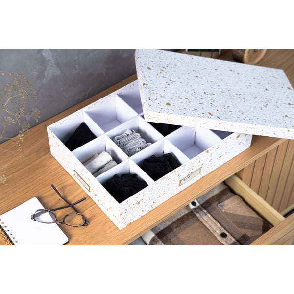 Škatuľa s priehradkami v zlato-bielej farbe Bigso Box of Sweden Jakob-image-1