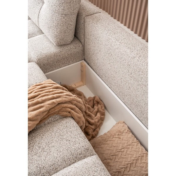 Béžová rozkladacia modulárna rohová pohovka s úložným priestorom (ľavý roh) Lulu – Miuform-image-1