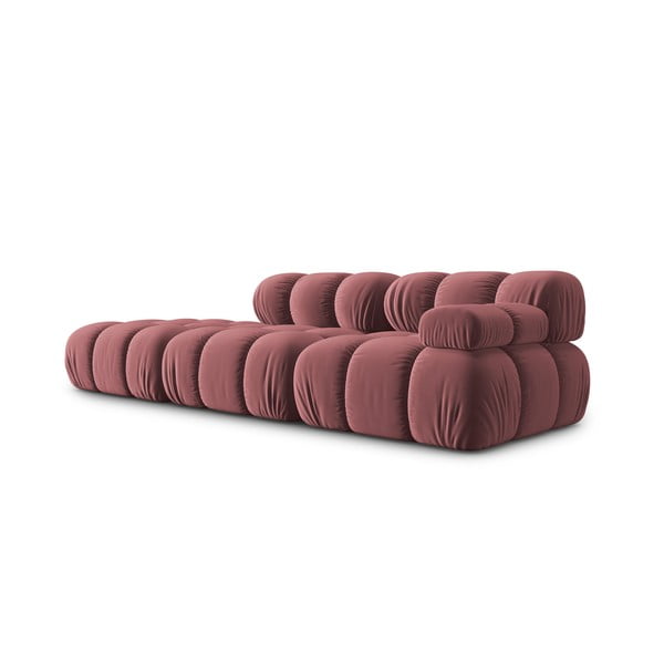 Ružová zamatová pohovka 282 cm Bellis – Micadoni Home-image-3