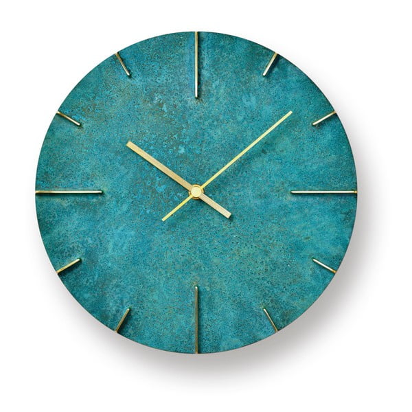 Tyrkysové nástenné hodiny Lemnos Clock Quaint, ⌀ 25 cm