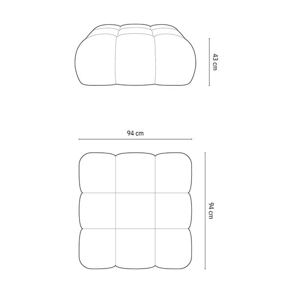 Oranžová modulárna podnožka z textílie bouclé Bellis – Micadoni Home-image-4