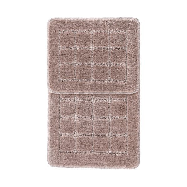 Hnedé kúpeľňové predložky v súprave 2 ks 50x80 cm Kareli – Foutastic-image-2