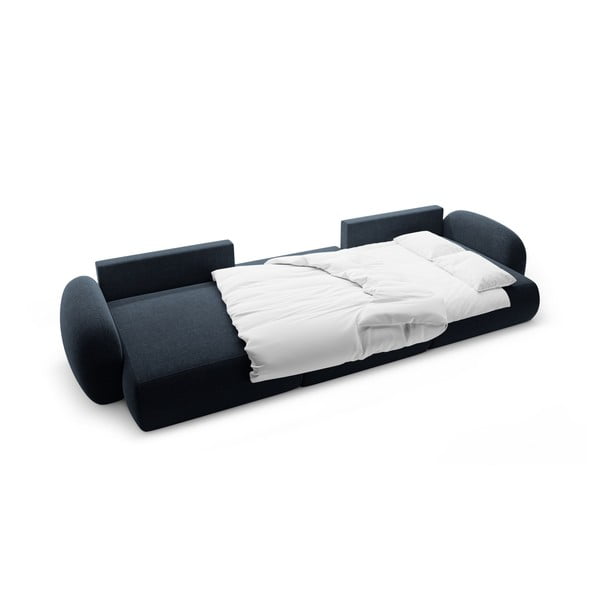 Tmavomodrá ženilková rozkladacia/s úložným priestorom rohová pohovka (do tvaru "U") Tonale – Cosmopolitan Design-image-3