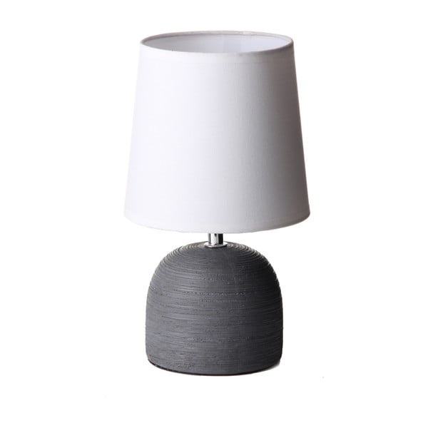 Sivá keramická stolová lampa s textilným tienidlom (výška  27,5 cm) – Casa Selección