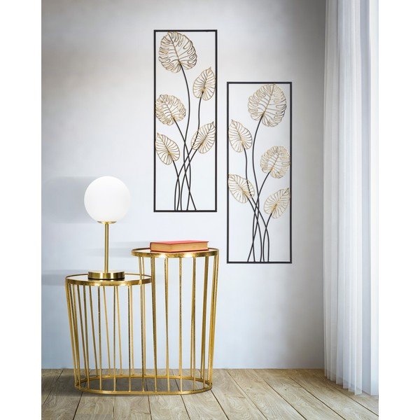 Kovová závesná dekorácia so vzorom listov Mauro Ferretti Luxy -A-, 31 x 90 cm-image-1