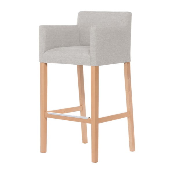 Krémová barová stolička s hnedými nohami Ted Lapidus Maison Sillage

