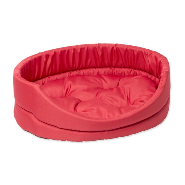 Červený plyšový pelech pre psov 46x54 cm Dog Fantasy DeLuxe – Plaček Pet Products