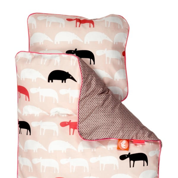 Detské ružové obliečky Done By Deer Zoopreme, 70 × 80 cm