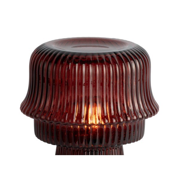 Vínovočervená sklenená stolová lampa (výška  26 cm) Cadiz – Leitmotiv-image-3