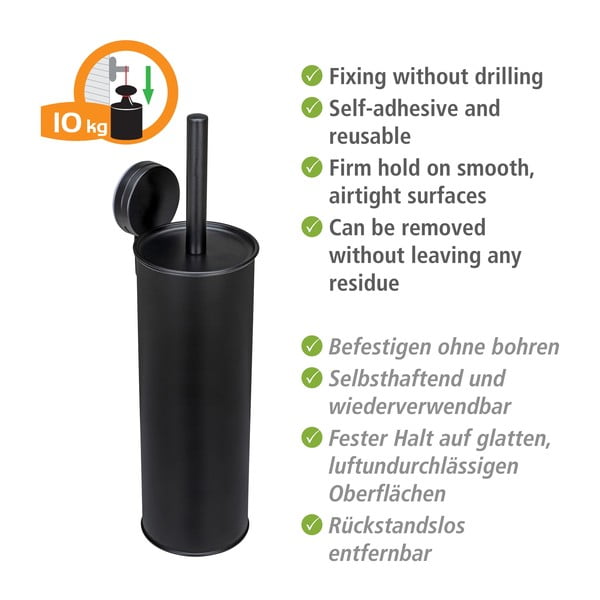 Čierna samodržiaca oceľová WC kefa Pavia – Wenko-image-3