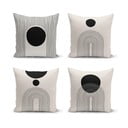 Čierno-béžové obliečky na vankúše v súprave 4 ks 43x43 cm - Minimalist Cushion Covers