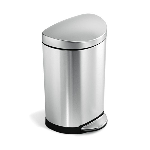Nášľapný oceľový odpadkový kôš v striebornej farbe 10 l – simplehuman-image-4