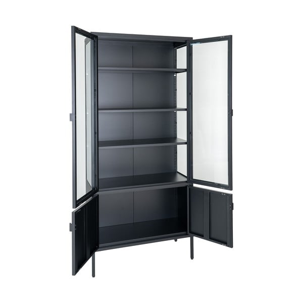 Čierna kovová vitrína 80x180 cm Brisbane – House Nordic-image-3