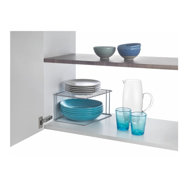 Oceľová prídavná polička v striebornej farbe 25x25 cm Boxe – Metaltex-image-1