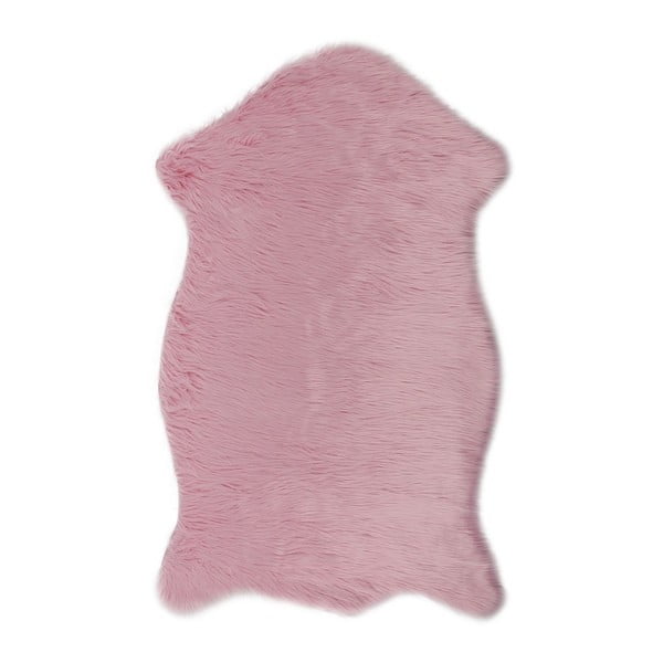 Ružový koberec z umelej kožušiny Mirabelle, 150 x 95 cm