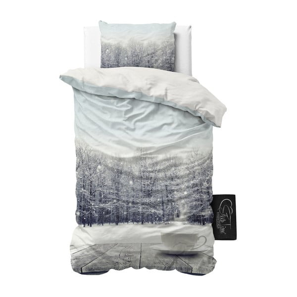 Obliečky z mikroperkálu Sleeptime Winter Coffee, 140 x 220 cm