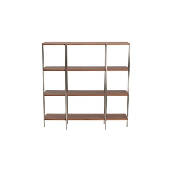 Regál v dekore orecha v tmavo prírodnej farbe 120x120x30 cm Lyllo – Ellos Home-image-3
