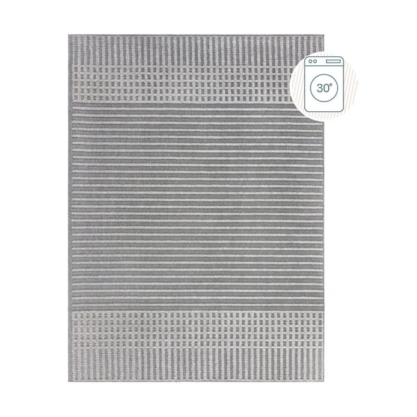 Sivý umývateľný koberec zo ženilky 160x240 cm Elton – Flair Rugs