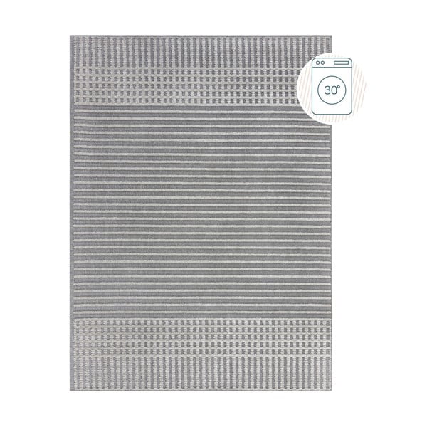 Sivý umývateľný koberec zo ženilky 80x160 cm Elton – Flair Rugs
