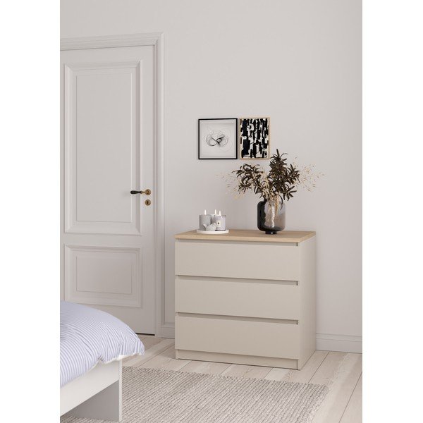 Krémovobiela komoda 77x76x50 cm Naia – Tvilum-image-1