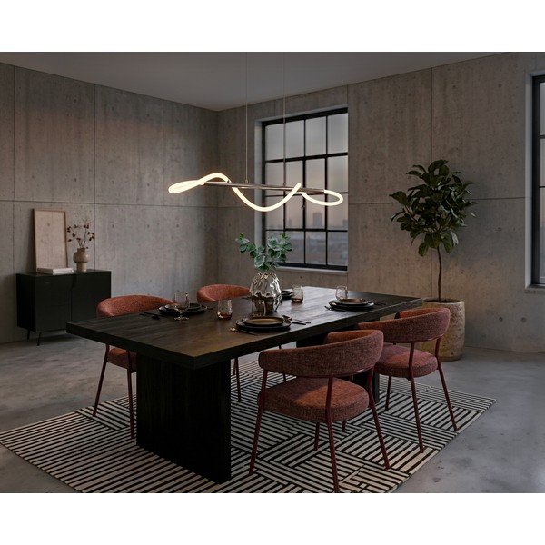 Kovové LED závesné svietidlo so stmievačom v striebornej farbe Argos – Reality-image-1