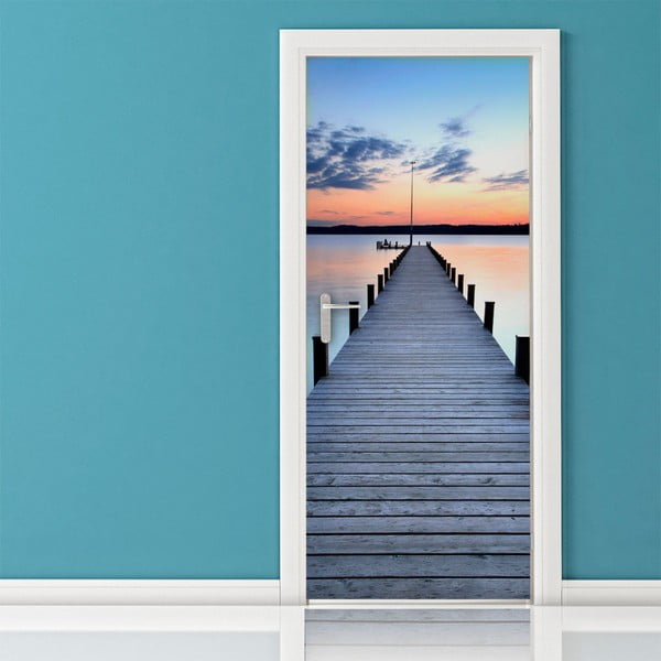 Adhezívna samolepka na dvere Ambiance Pontoon On The Beach, 83 x 204 cm