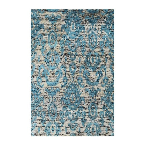 Ručne tkaný koberec Ikat Turquoise, 160x230 cm