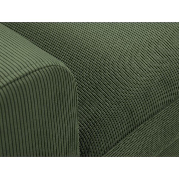 Zelená rozkladacia rohová menčestrová pohovka Kooko Home Jazz, pravý roh-image-1