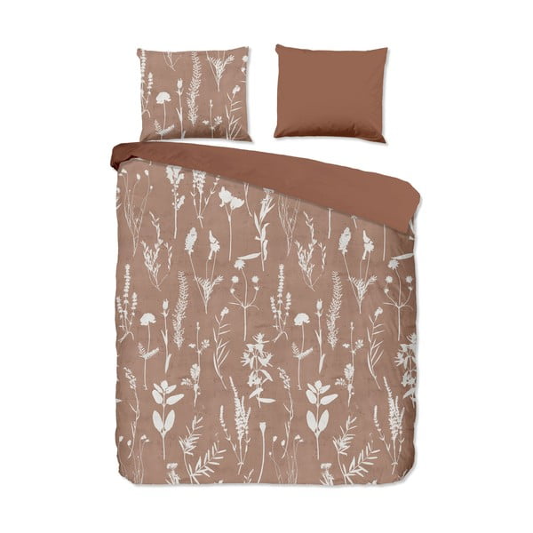 Hnedé bavlnené obliečky na jednolôžko/predĺžené 140x220 cm Rav – Good Morning