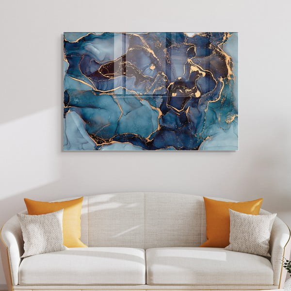 Sklenený obraz 100x70 cm Dark Marble - Wallity-image-2