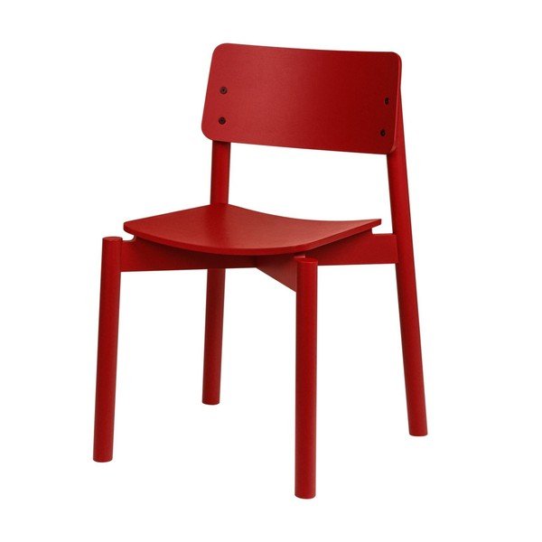 Červená stohovateľná jedálenská stolička Wem – noo.ma