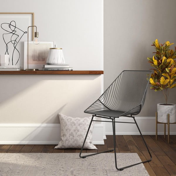 Čierna kovová stolička CosmoLiving by Cosmopolitan Ellis-image-1