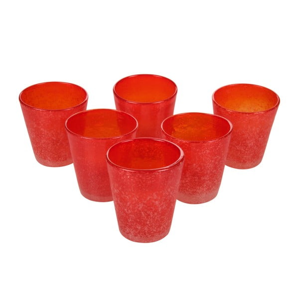Sada 6 červených pohárov Kaleidos Lux, 300 ml