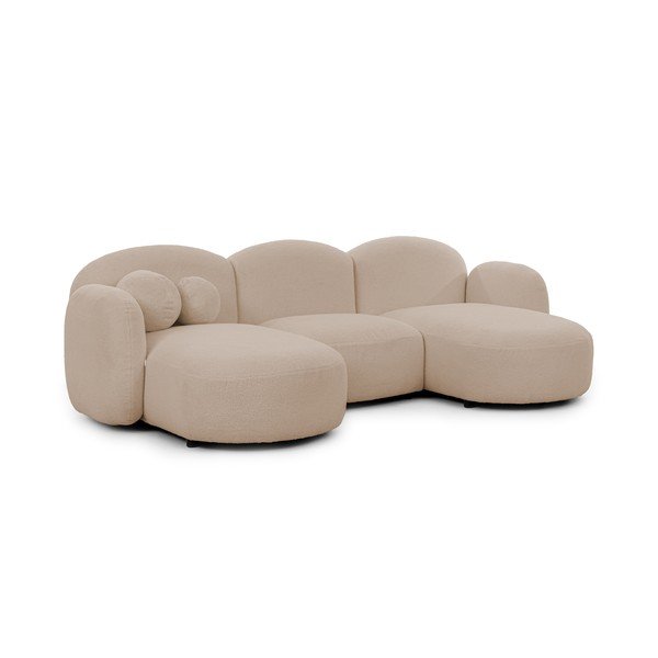 Svetlohnedá rohová pohovka z textílie buklé (do tvaru "U") Orbit – Ropez