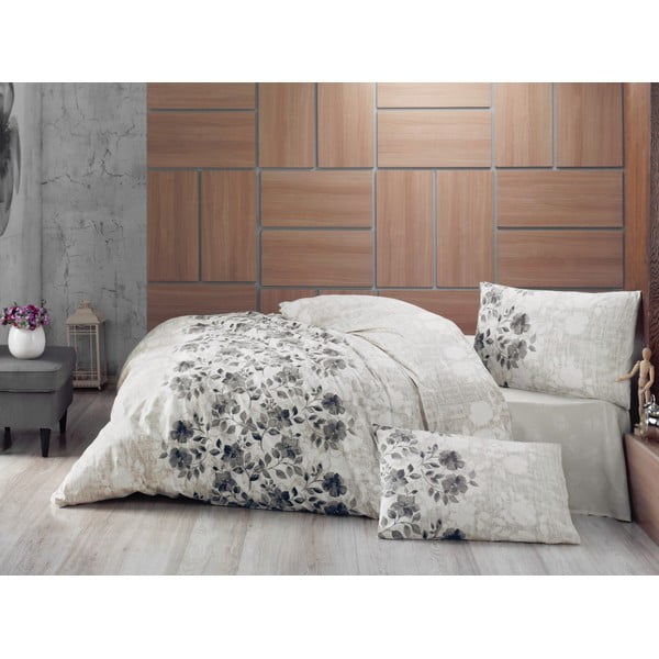Prikrývka na posteľ a obliečky na vankúš Lena Grey, 220x230 cm