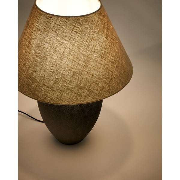 Čierno-béžová stolová lampa s textilným tienidlom (výška 60 cm) Mercadal – Kave Home-image-3
