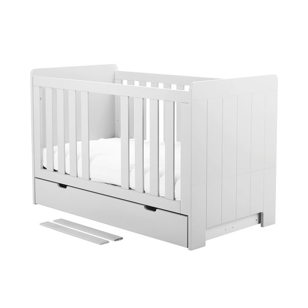 Biela variabilná detská postieľka Pinio Calmo, 140 × 70 cm-image-2